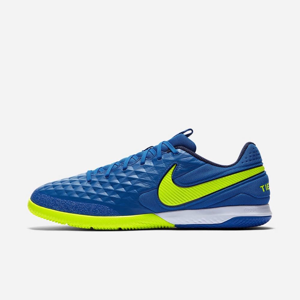 Chaussure Foot Salle Nike React Tiempo Legend 8 Pro IC Bleu 9028-176 Soar/Midnight Navy/Volt Femme | OCY-90803666